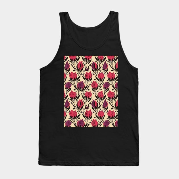 Tulips Flower Seamless Pattern V11 Tank Top by Family journey with God